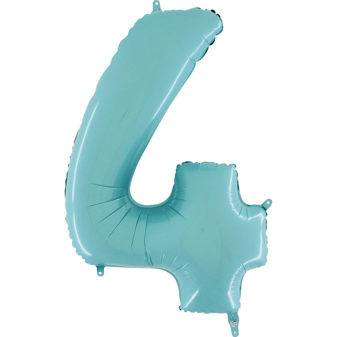 26" Midsize Foil Shape Balloon Number 4 Pastel Blue