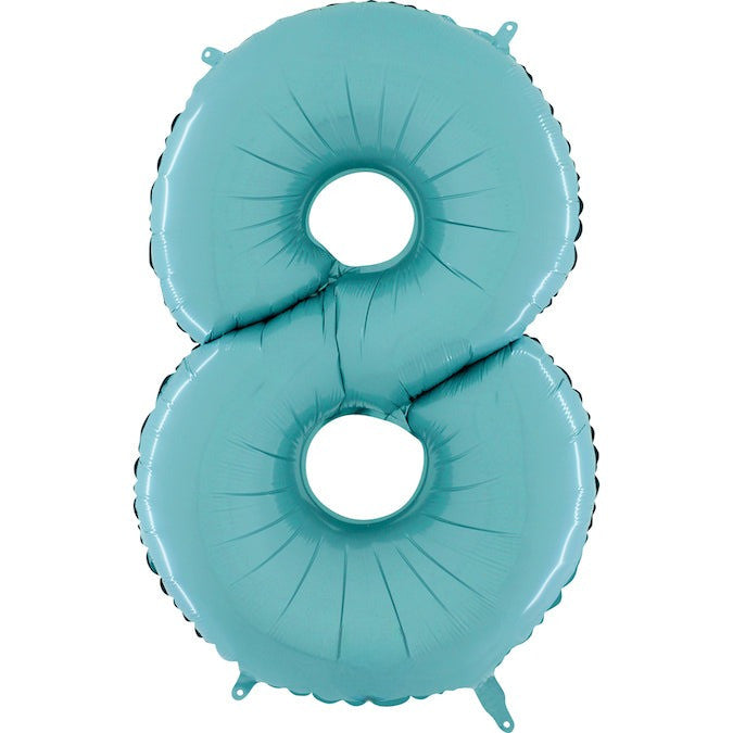 26" Midsize Foil Shape Balloon Number 8 Pastel Blue