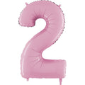 26" Midsize Foil Shape Balloon Number 2 Pastel Pink