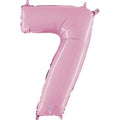 26" Midsize Foil Shape Balloon Number 7 Pastel Pink