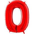 26" Midsize Foil Shape Balloon Number 0 Red
