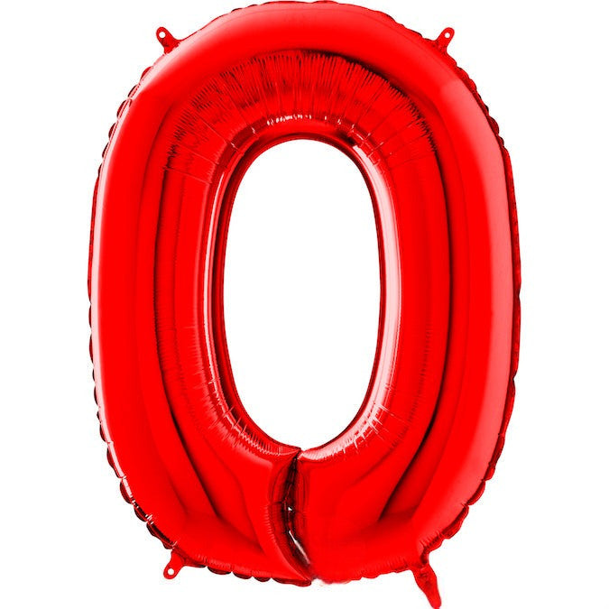 26" Midsize Foil Shape Balloon Number 0 Red