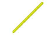 A long, thin Balloonia 260BN Professional Line lime green modelling balloon is inflated and positioned diagonally from the bottom left to the top right on a white background.