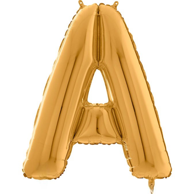 26" Midsize Letter Shape A Gold Foil Balloon