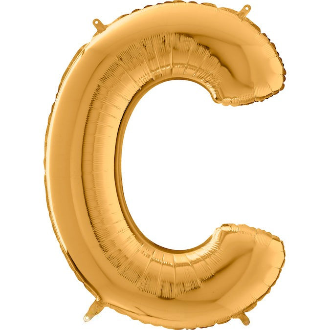 26" Midsize Letter Shape C Gold Foil Balloon