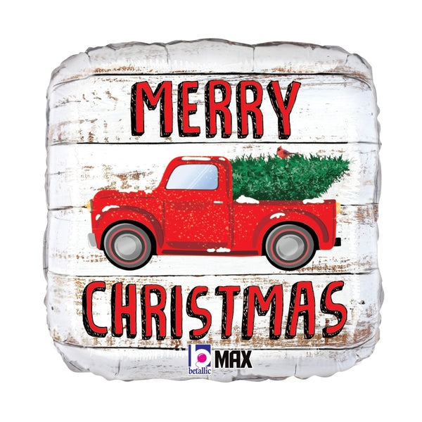 18" MAX Float Merry Christmas Truck Foil Balloons