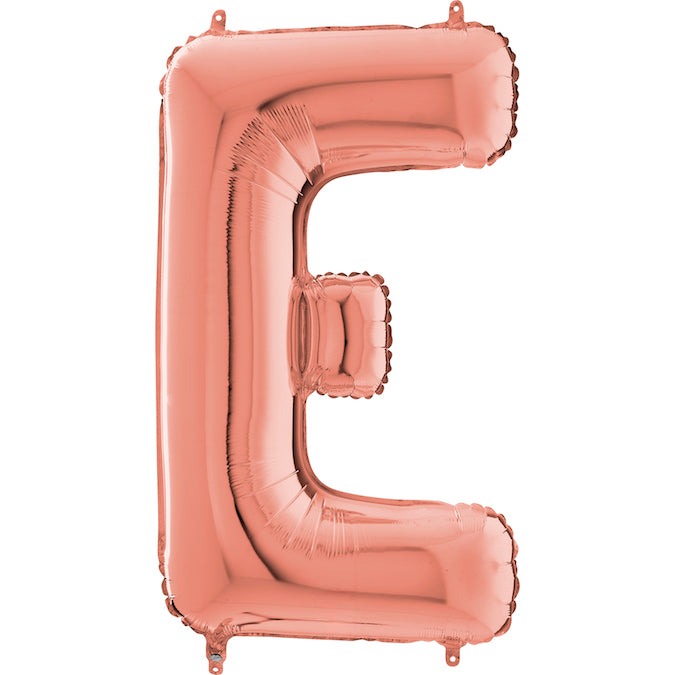26" Midsize Letter Shape E Rose Gold Foil Balloon