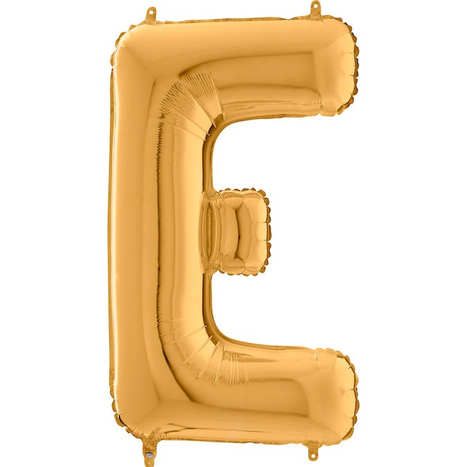 26" Midsize Letter Shape E Gold Foil Balloon