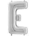 26" Midsize Letter Shape E Silver Foil Balloon