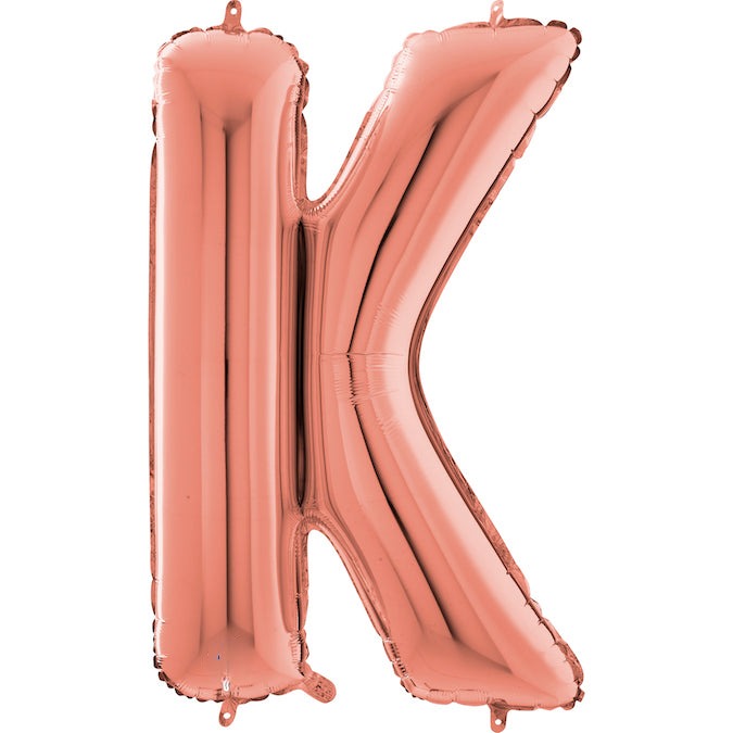 26" Midsize Letter Shape K Rose Gold Foil Balloon