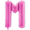 26" Midsize Letter Shape M Fuchsia Foil Balloon