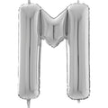 26" Midsize Letter Shape M Silver Foil Balloon