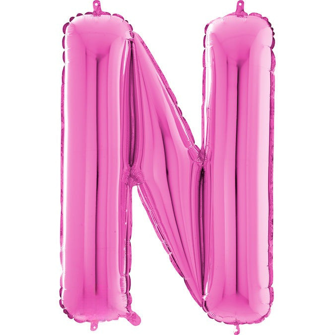 26" Midsize Letter Shape N Fuchsia Foil Balloon