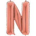 26" Midsize Letter Shape N Rose Gold Foil Balloon