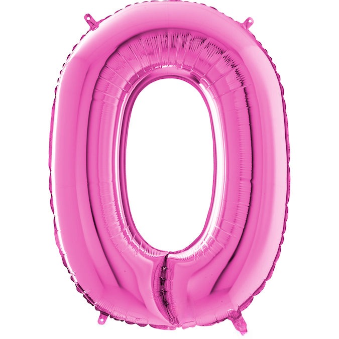 26" Midsize Letter Shape O Fuchsia Foil Balloon