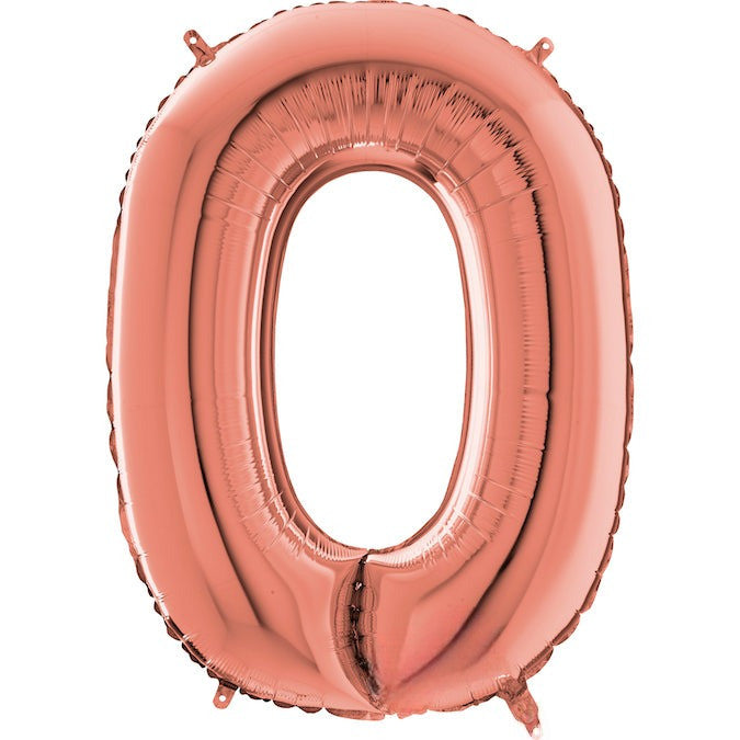26" Midsize Letter Shape O Rose Gold Foil Balloon
