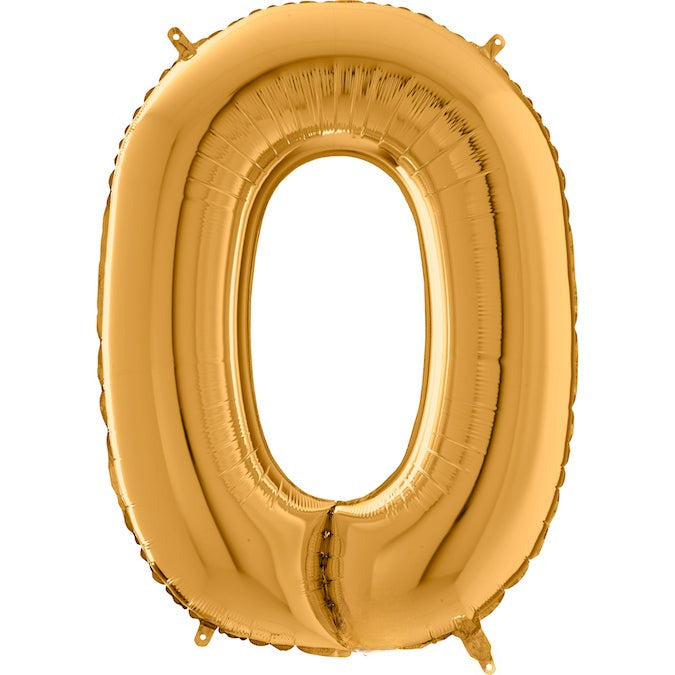 26" Midsize Letter Shape O Gold Foil Balloon