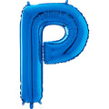 26" Midsize Letter Shape P Blue Foil Balloon