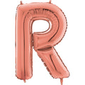 26" Midsize Letter Shape R Rose Gold Foil Balloon