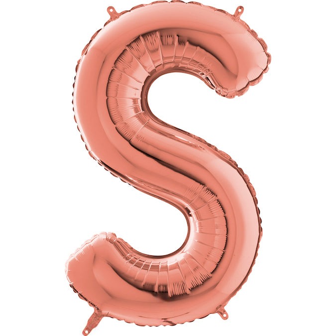 26" Midsize Letter Shape S Rose Gold Foil Balloon