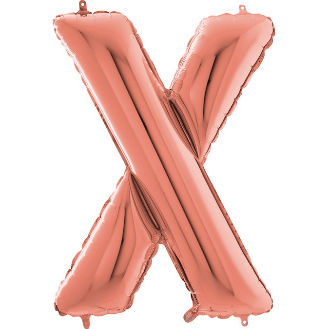26" Midsize Letter Shape X Rose Gold Foil Balloon