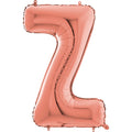 26" Midsize Letter Shape Z Rose Gold Foil Balloon