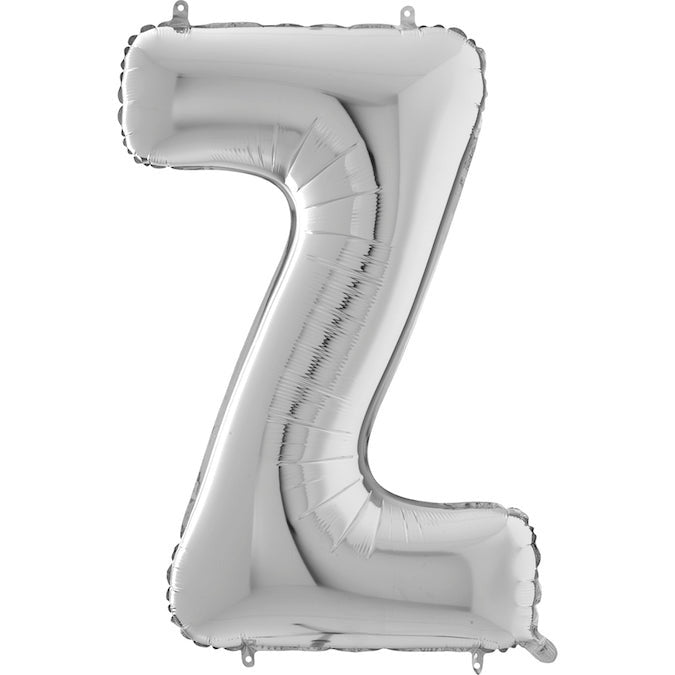 26" Midsize Letter Shape Z Silver Foil Balloon