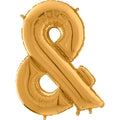 26" Symbol Ampersand Gold Foil Balloon