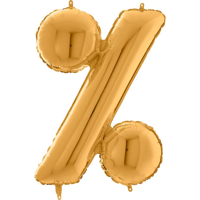 26" Symbol Percentage Gold Foil Balloon