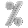 26" Symbol Percentage Silver Foil Balloon