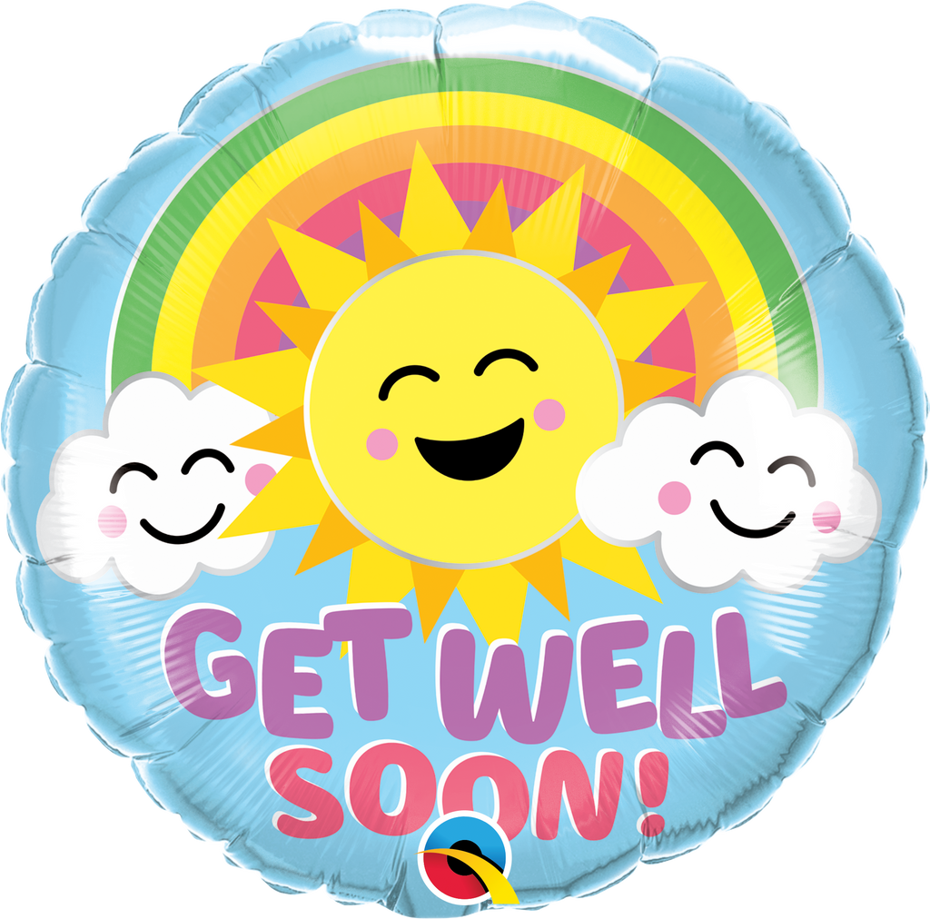 18" Get Well Soon Sunny Smiles Foil Balloon