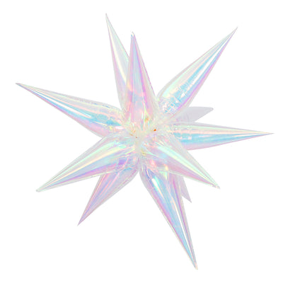 26 Inches Airfill Decor Only Pearl Lustrous Iridescent Starburst 12 Piece Kit Balloon