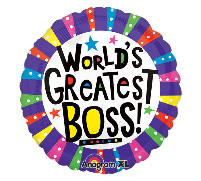 21" ColorBlast Boss's Day Stripes Balloon