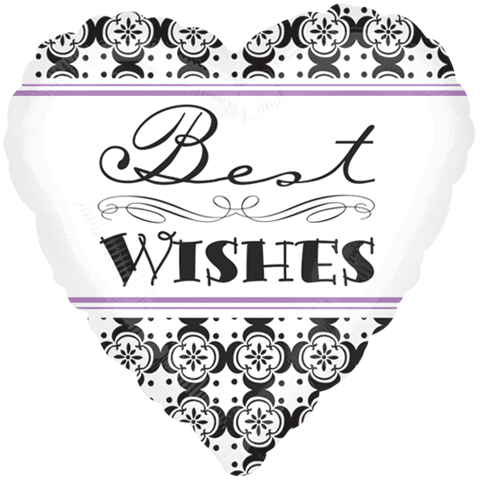 18" Damask Band Best Wishes Balloon