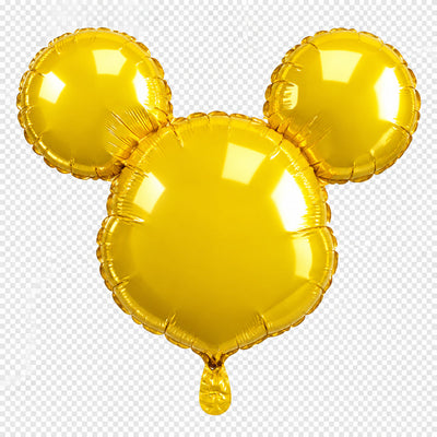28″ Mickey Mouse Head Yellow Foil Balloon shaped like a mouse head with two round ears.
