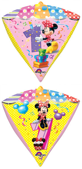 16" Minnie Age 1 UltraShape Diamondz Foil Balloon