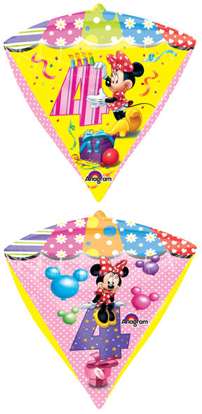 16" Minnie Age 4 UltraShape Diamondz Foil Balloon