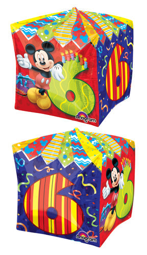 16" Mickey Age 6 UltraShape Cubez Foil Balloon