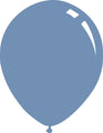 A simple illustration of a 12″ Deco Azure Decomex Latex Balloon featuring two white highlights near the top right and a small tied end at the bottom.