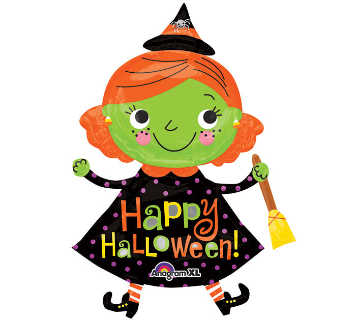 37" Halloween Cute Witch Balloon