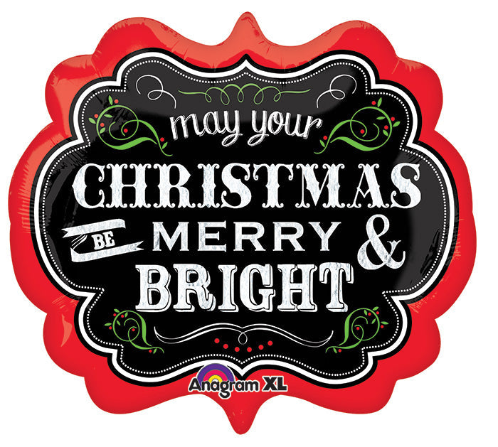 25" SuperShape Chalkboard Christmas Balloon