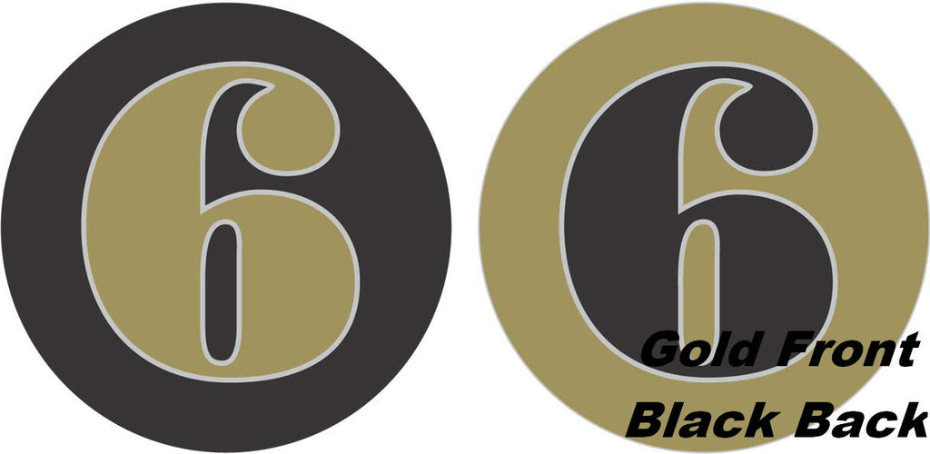 18" Classic Number "6" Gold/Black Balloon