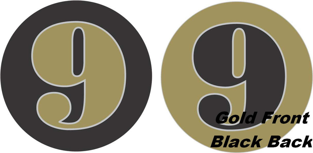 18" Classic Number "9" Gold/Black Balloon