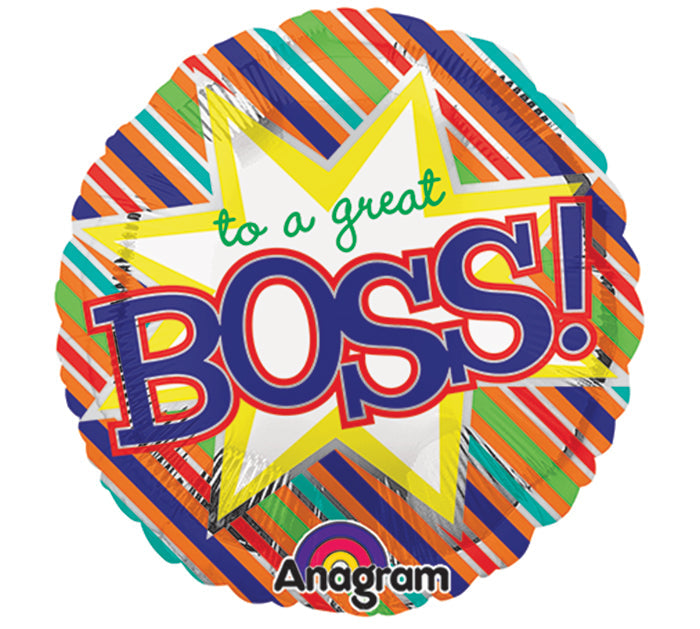 9" Airfill Only Breat Boss Stripes Balloon