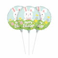 3 Easter Bunny Balloons on Sticks