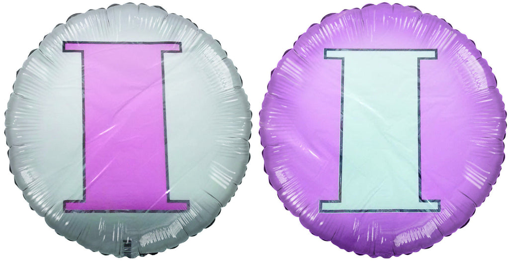 18" Classic Letter Balloon Letter "I" Pink/White