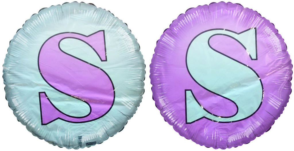 18" Classic Letter Balloon Letter "S" Pink/White