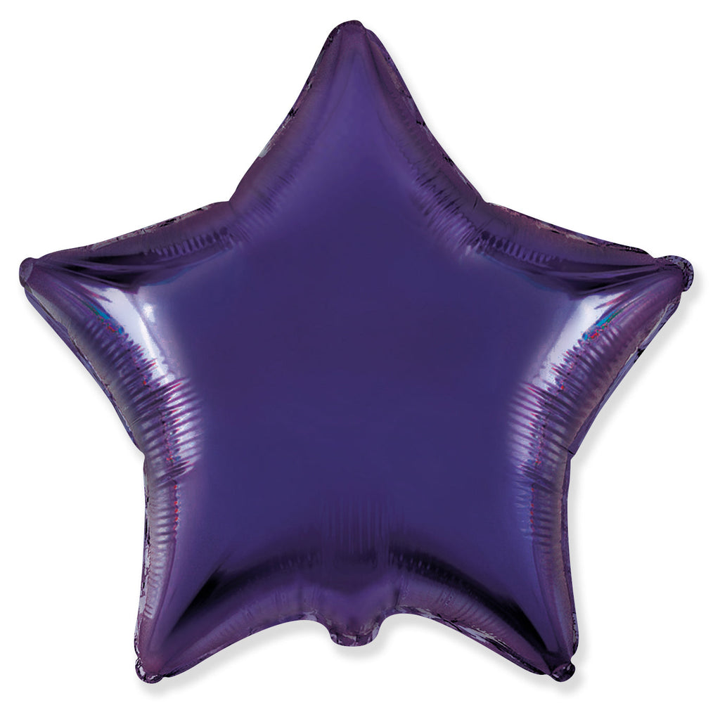 Not Inflated 9 Inches Airfill Only Mini Violet Purple Star Solid Color Foil Balloons Manufactured by Flexmetal