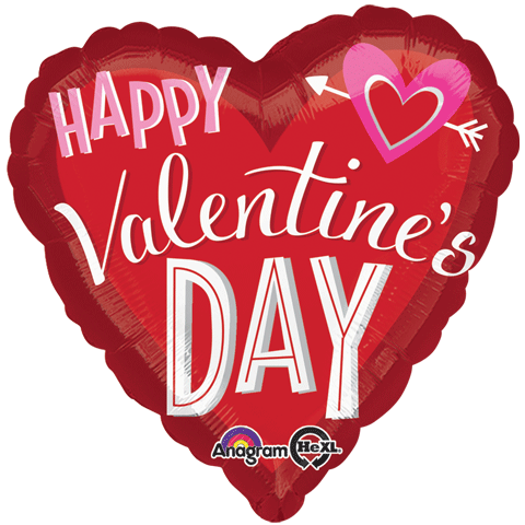Jumbo Happy Valentines Day Heart Arrow Packaged Balloon