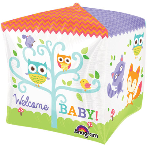 15" Cubez Woodland Welcome Balloon Packaged